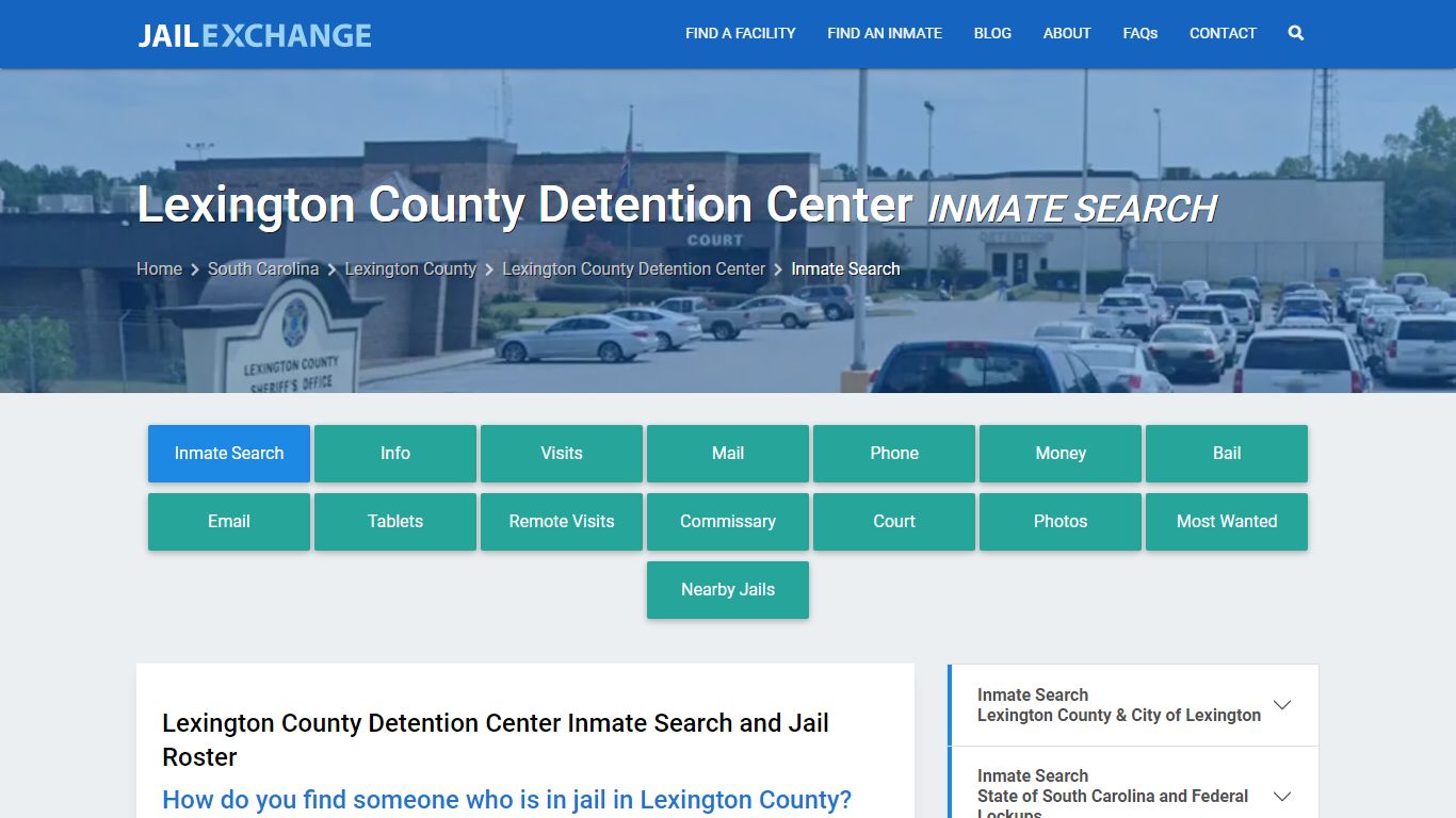 Lexington County Detention Center Inmate Search - Jail Exchange